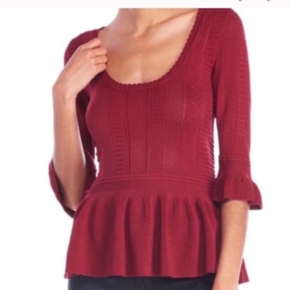 NWT Torn by Ronny Kobo knit peplum top